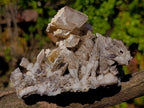 Natural Fluorescent Sceptre Quartz Coated Spearhead Calcite Pseudomorph Cluster x 1 From Albert's Mountain, Lesotho