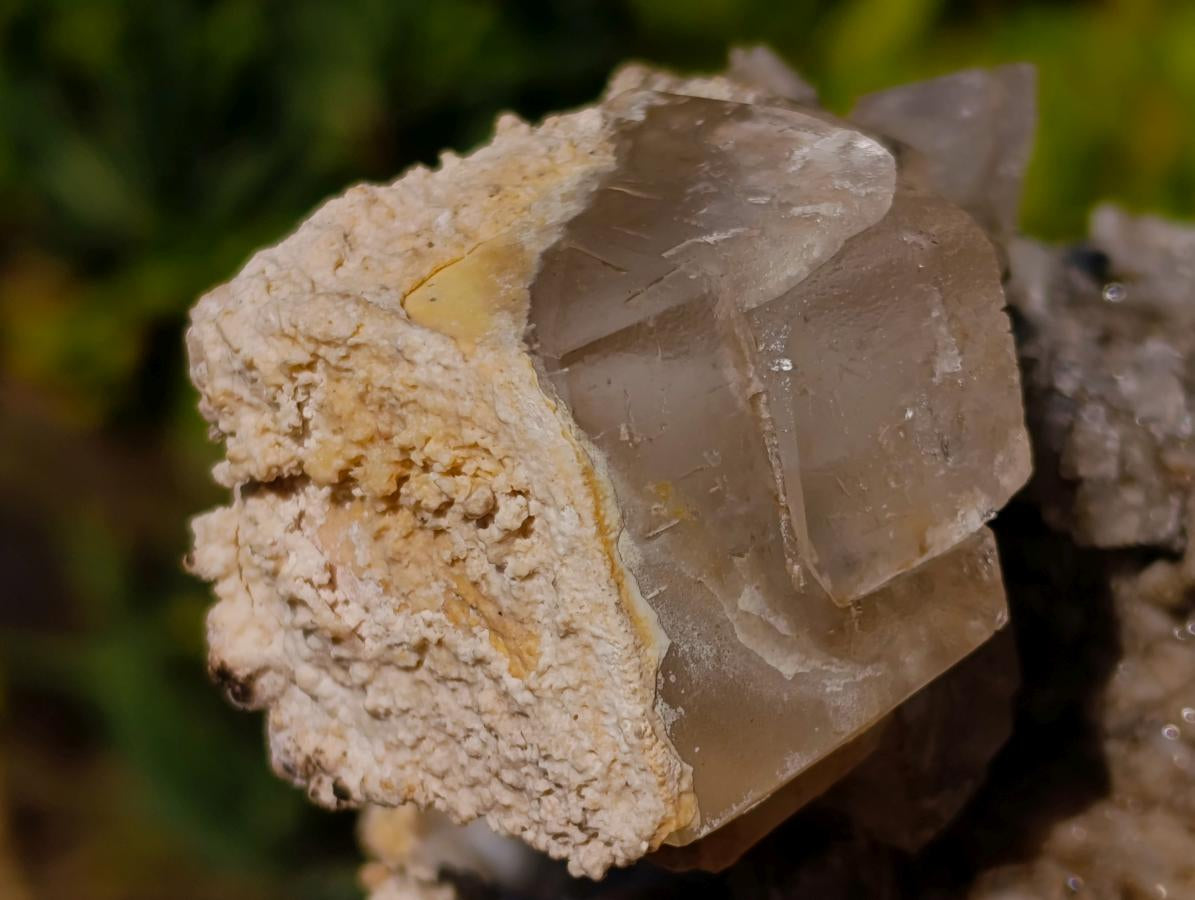 Natural Fluorescent Sceptre Quartz Coated Spearhead Calcite Pseudomorph Cluster x 1 From Albert's Mountain, Lesotho
