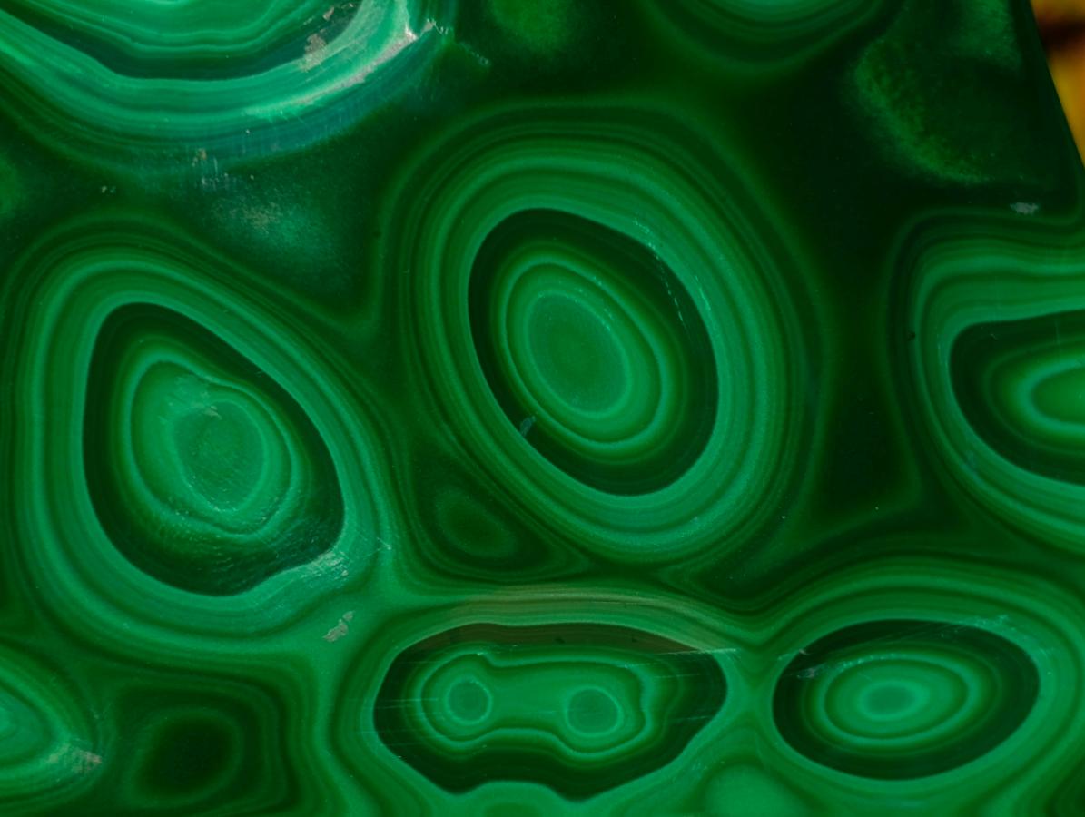 Polished Multi Ring Malachite Flat Plate Display Piece x 1 From Kolwezi, Congo