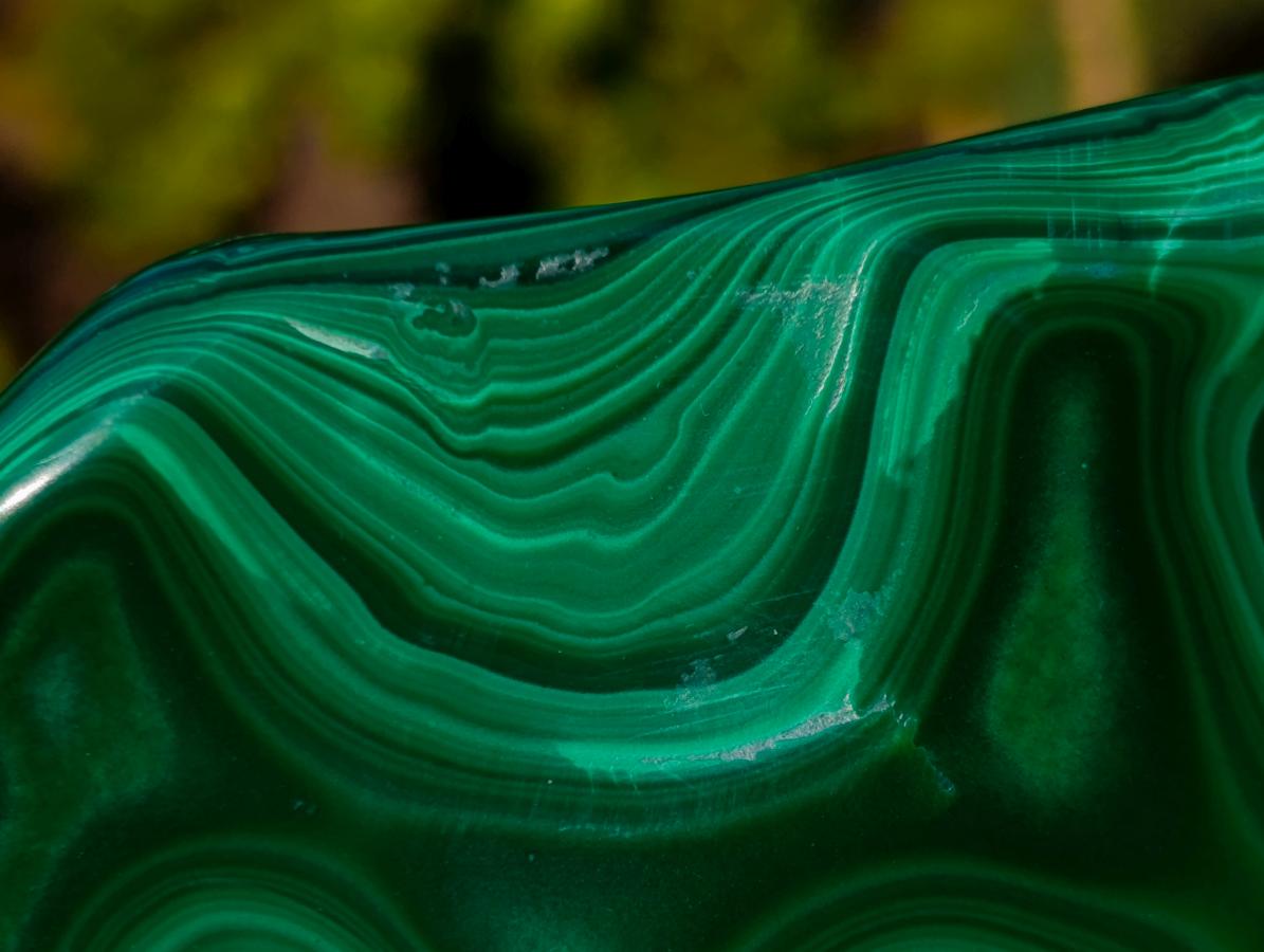 Polished Multi Ring Malachite Flat Plate Display Piece x 1 From Kolwezi, Congo