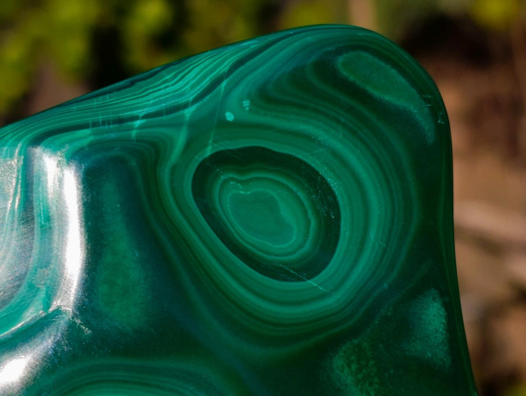 Polished Multi Ring Malachite Flat Plate Display Piece x 1 From Kolwezi, Congo