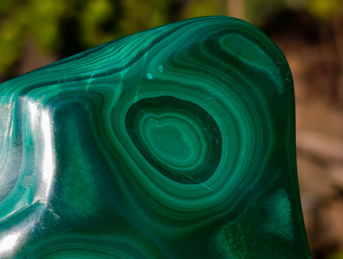 Polished Multi Ring Malachite Flat Plate Display Piece x 1 From Kolwezi, Congo