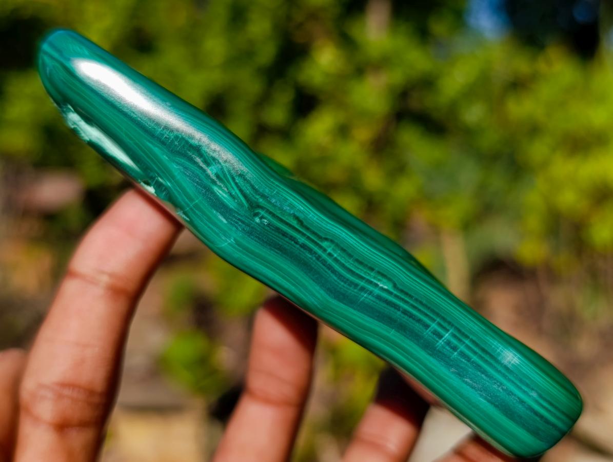 Polished Multi Ring Malachite Flat Plate Display Piece x 1 From Kolwezi, Congo