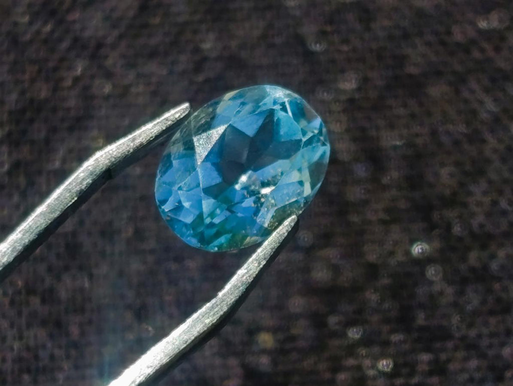 Polished Pair of Bright Sky Blue Aquamarine Faceted Stones x 1 From Erongo, Namibia