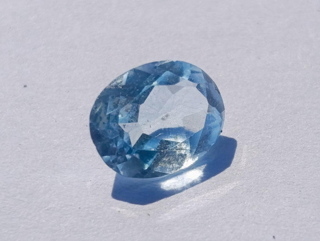 Polished Pair of Bright Sky Blue Aquamarine Faceted Stones x 1 From Erongo, Namibia