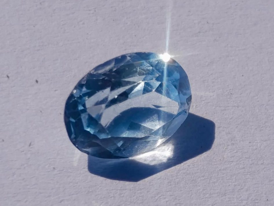Polished Pair of Bright Sky Blue Aquamarine Faceted Stones x 1 From Erongo, Namibia