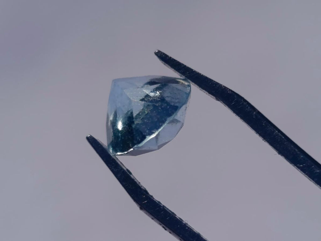 Polished Pair of Bright Sky Blue Aquamarine Faceted Stones x 1 From Erongo, Namibia