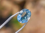 Polished Pair of Bright Sky Blue Aquamarine Faceted Stones x 1 From Erongo, Namibia