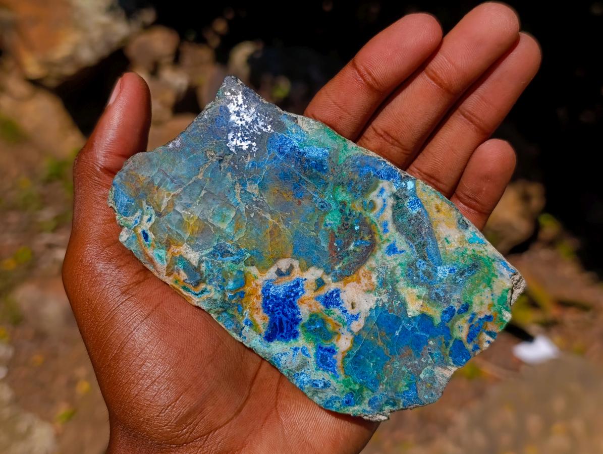 Polished One Side Kaokoveld Shattuckite Slice x 1 From Kaokoveld, Namibia