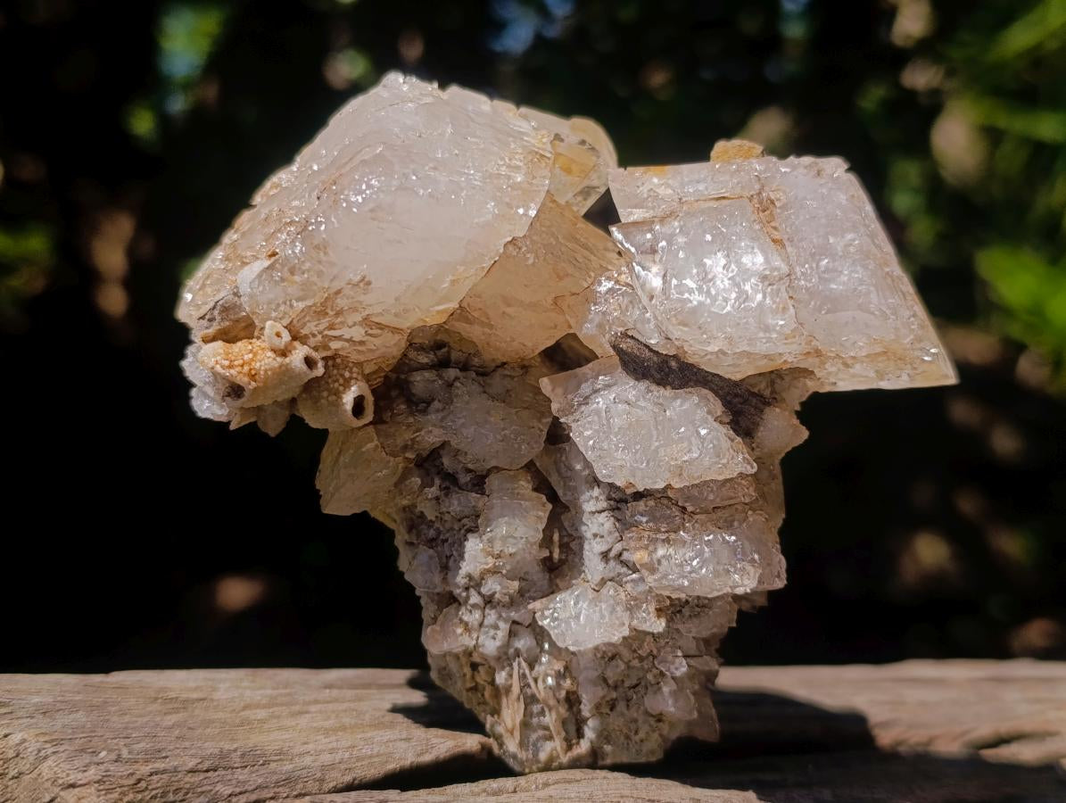 Natural Highly Fluorescent Twin Stacked Rhombohedral Calcite Crystal Specimen x 1 From Albert's Mountain, Lesotho