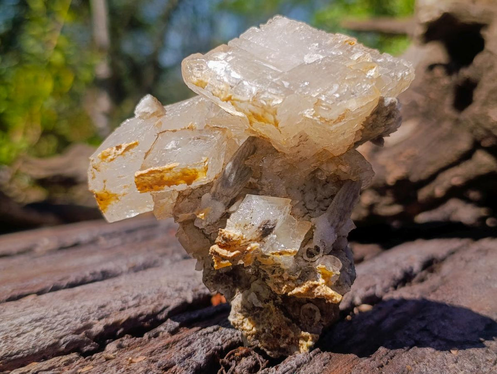Natural Highly Fluorescent Twin Stacked Rhombohedral Calcite Crystal Specimen x 1 From Albert's Mountain, Lesotho