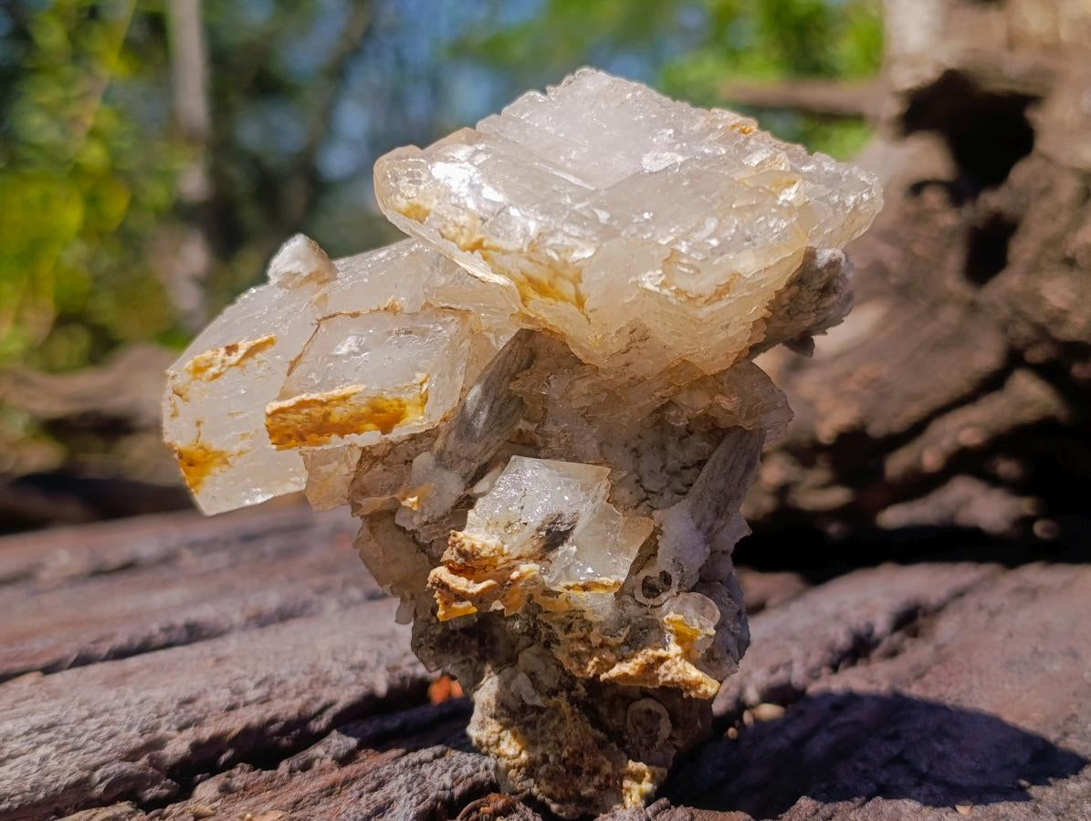Natural Highly Fluorescent Twin Stacked Rhombohedral Calcite Crystal Specimen x 1 From Albert's Mountain, Lesotho