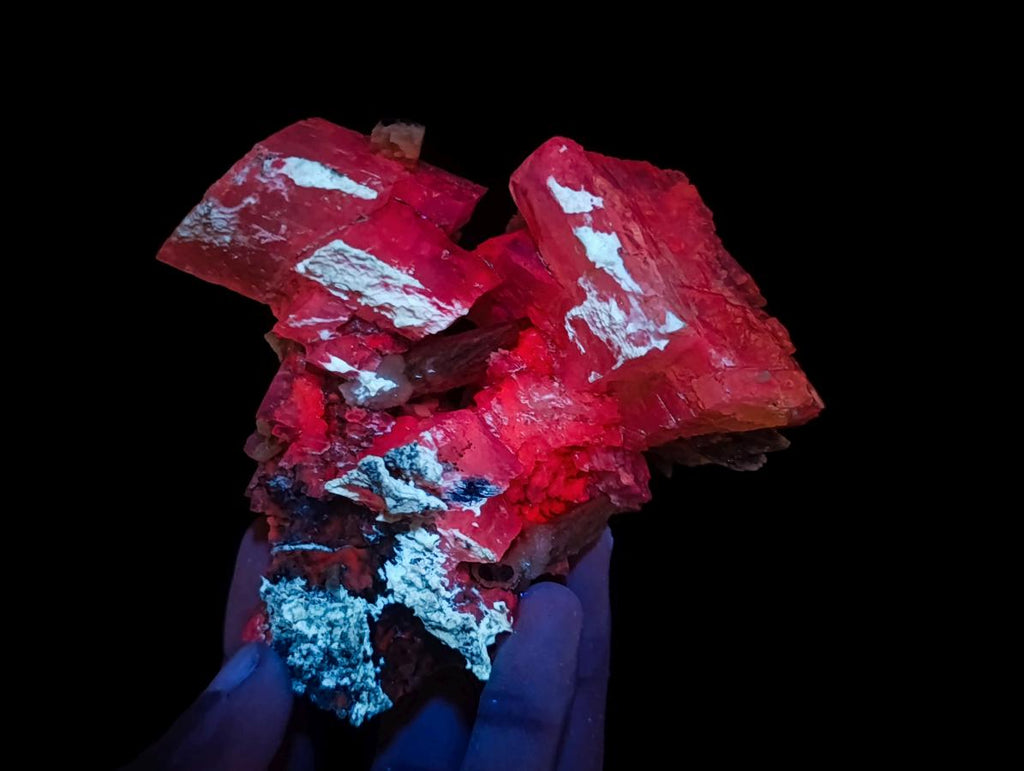 Natural Highly Fluorescent Twin Stacked Rhombohedral Calcite Crystal Specimen x 1 From Albert's Mountain, Lesotho