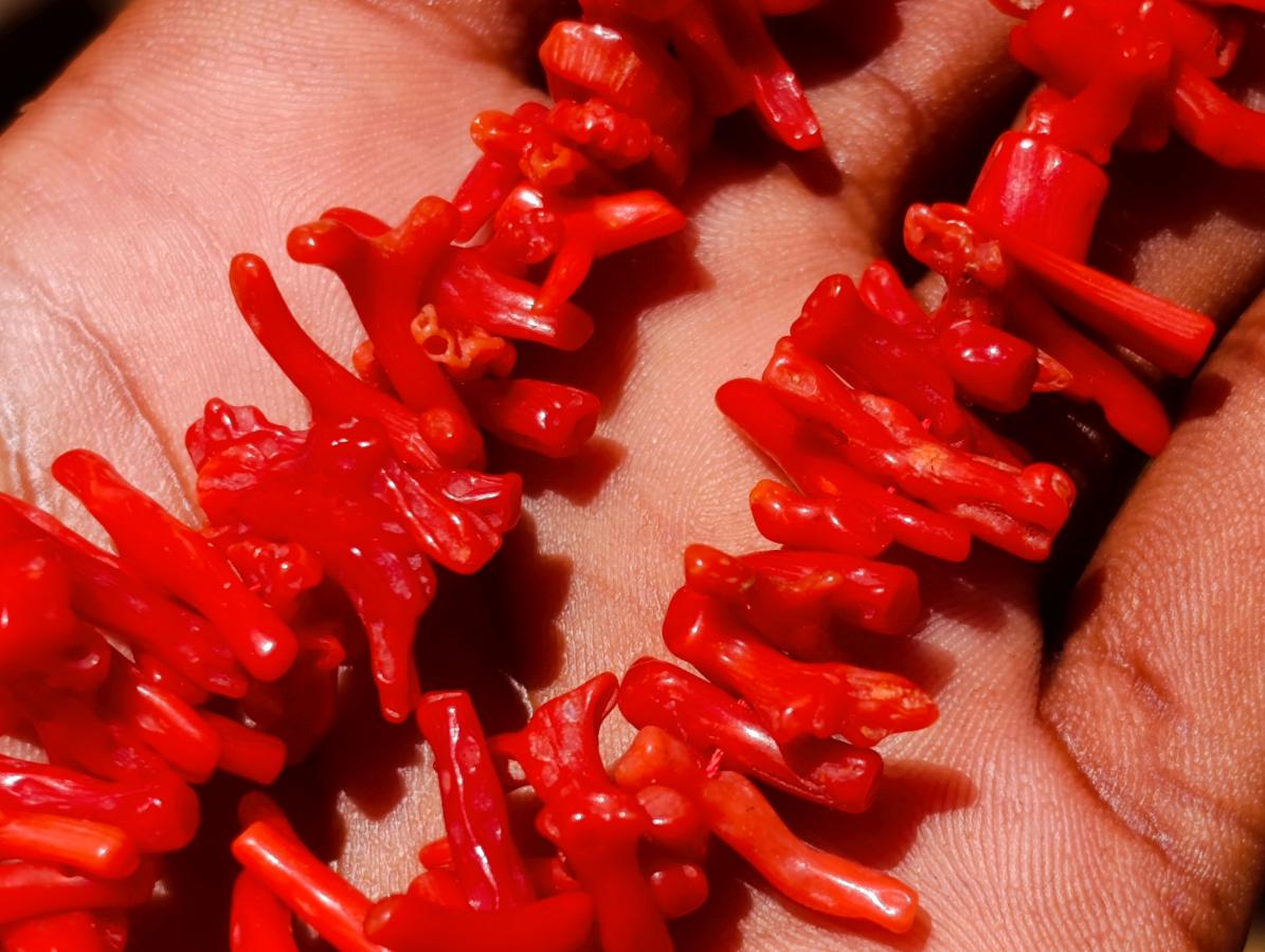 Hand Made Authentic Frangia Natural Red Coral Necklace x 1 From Italy
