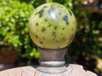 Polished Spotted Leopard Stone Sphere with Stand x 1 From Nyanga, Zimbabwe