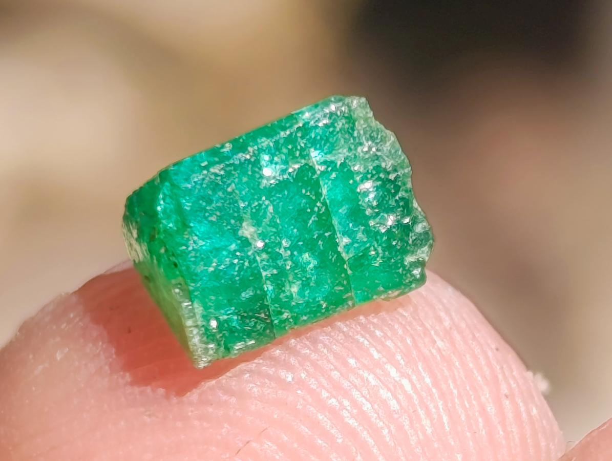 Natural Set of 5 16.41 Carat Sandawana Emerald Crystals x 1 From Sandawana, Zimbabwe