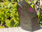 Polished Red Fluorescent Ruby Corundum in Chrome Green Verdite Free Form x 1 From Zimbabwe