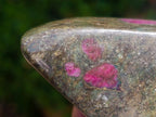 Polished Red Fluorescent Ruby Corundum in Chrome Green Verdite Free Form x 1 From Zimbabwe