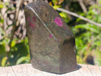 Polished Red Fluorescent Ruby Corundum in Chrome Green Verdite Free Form x 1 From Zimbabwe