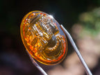 Hand Made Beautiful Fossil Amber Carved Princess Intaglio Cabochon x 1 From Poland