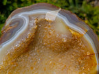 Polished and Natural Agate Geode with a Crystalline Centre x 1 From Maintirano, Madagascar