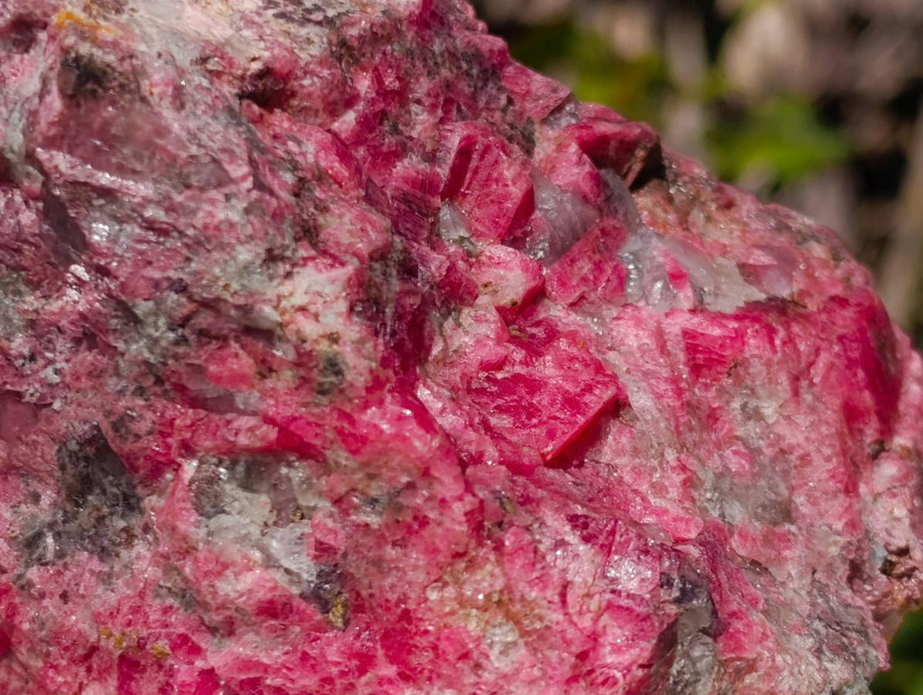 Natural Colourful Combination Piece of Red Rhodonite Amazonite and Spessartite Garnet x 1 From Great Dyke, Zimbabwe