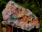 Natural Colourful Combination Piece of Red Rhodonite Amazonite and Spessartite Garnet x 1 From Great Dyke, Zimbabwe