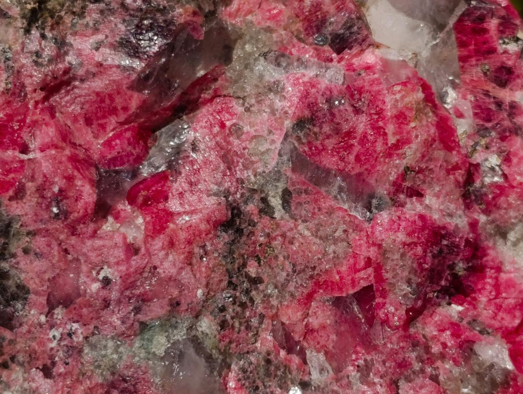 Natural Colourful Combination Piece of Red Rhodonite Amazonite and Spessartite Garnet x 1 From Great Dyke, Zimbabwe