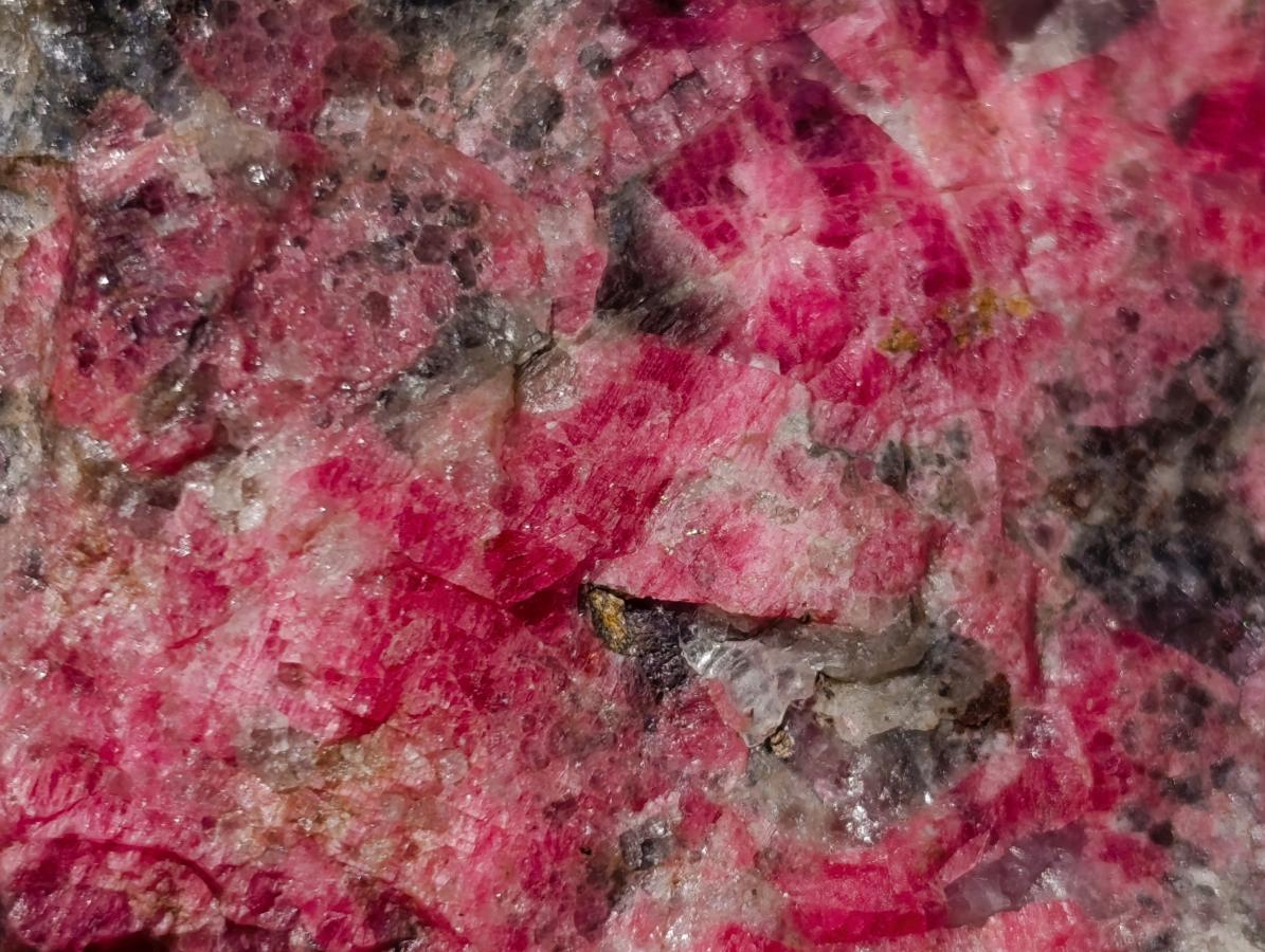Natural Colourful Combination Piece of Red Rhodonite Amazonite and Spessartite Garnet x 1 From Great Dyke, Zimbabwe