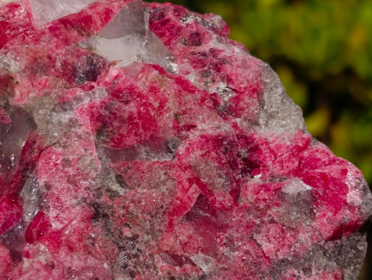 Natural Colourful Combination Piece of Red Rhodonite Amazonite and Spessartite Garnet x 1 From Great Dyke, Zimbabwe