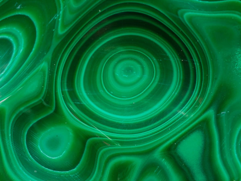 Polished Concentric Ring Patterned Malachite Display Free Form x 1 From Kolwezi, Congo