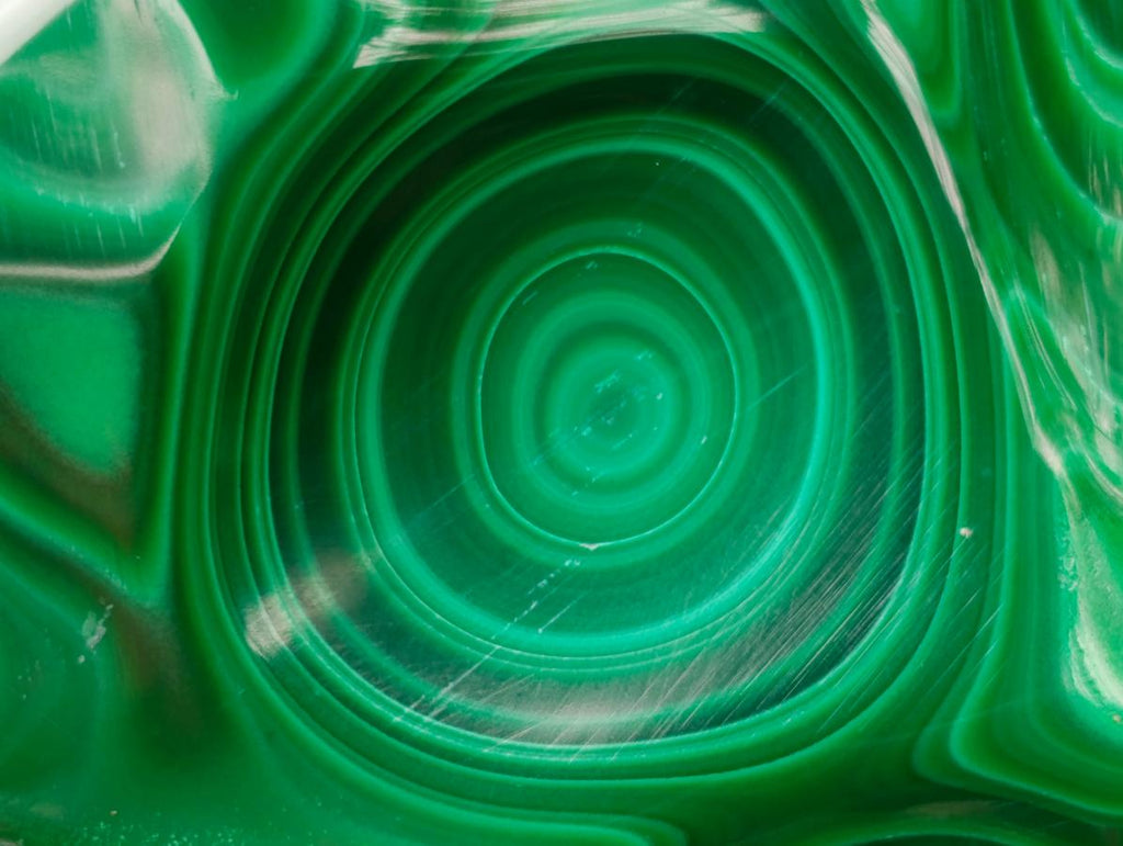 Polished Concentric Ring Patterned Malachite Display Free Form x 1 From Kolwezi, Congo