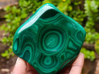 Polished Concentric Ring Patterned Malachite Display Free Form x 1 From Kolwezi, Congo