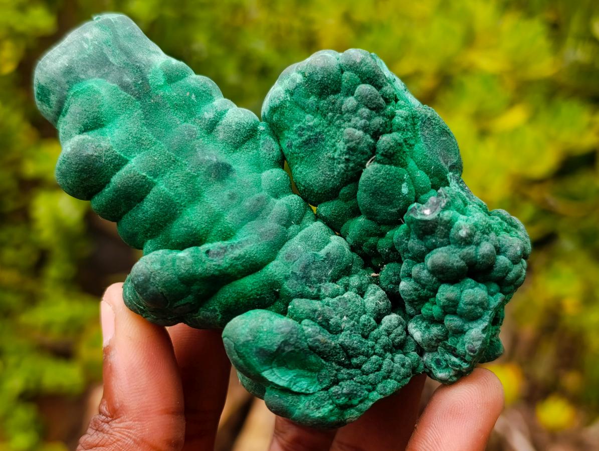 Natural Silky Malachite Twin Stalagmite Specimen x 1 From Kasompe, Congo