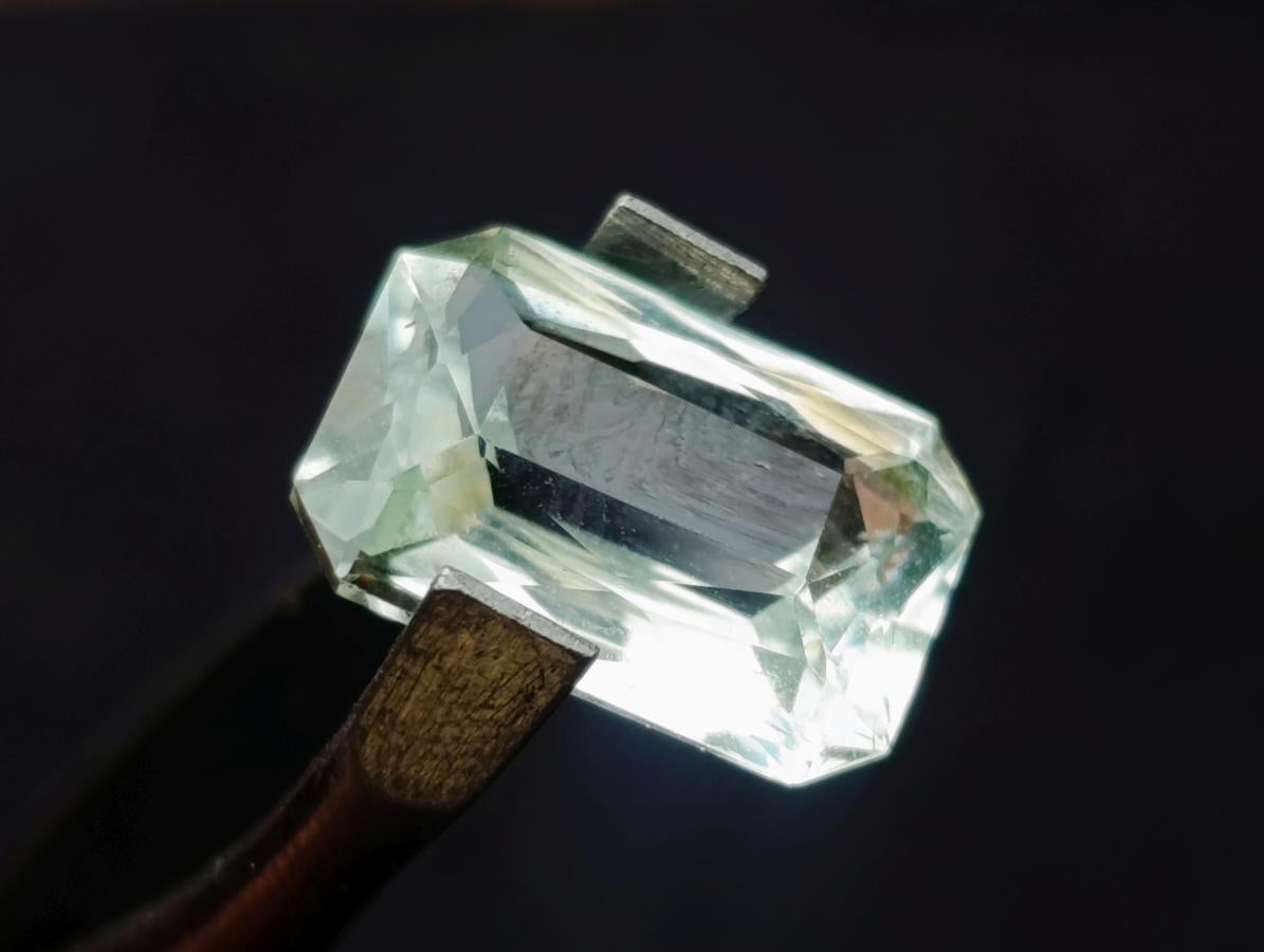 Polished Faceted Triphane Spodumene Green Hiddenite Stone x 1 From Afghanistan