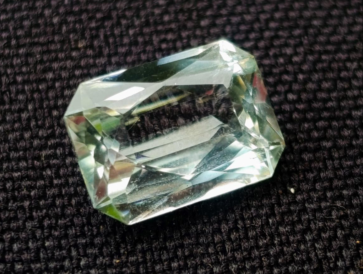 Polished Faceted Triphane Spodumene Green Hiddenite Stone x 1 From Afghanistan