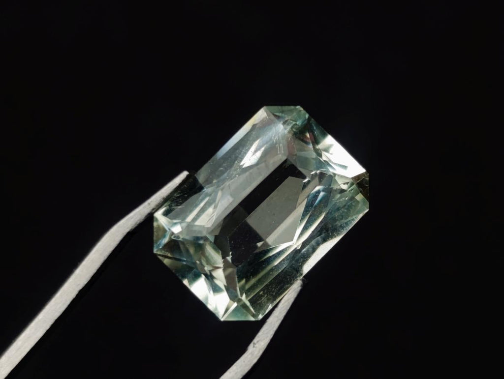 Polished Faceted Triphane Spodumene Green Hiddenite Stone x 1 From Afghanistan