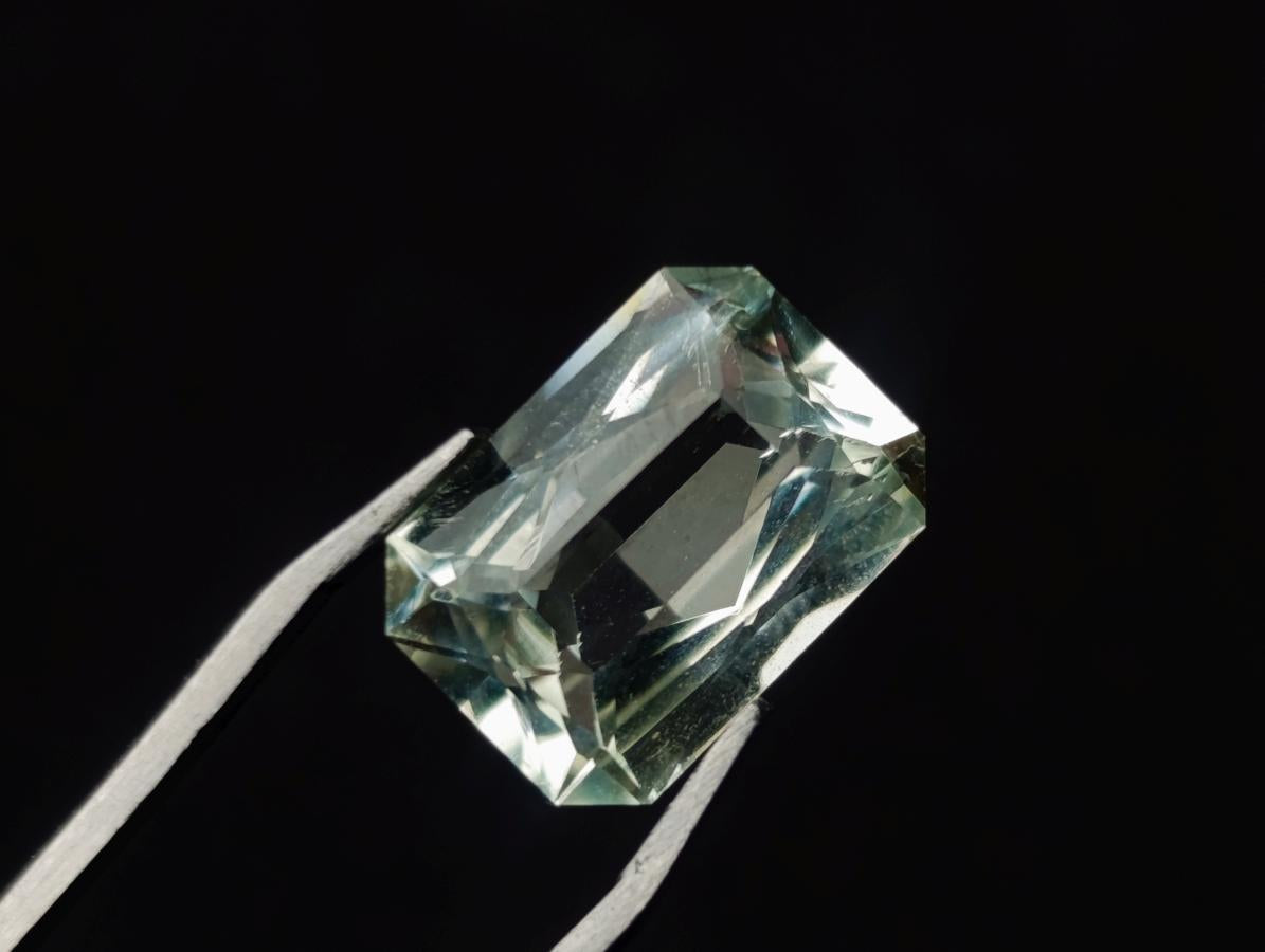 Polished Faceted Triphane Spodumene Green Hiddenite Stone x 1 From Afghanistan