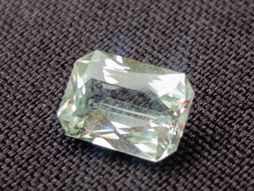 Polished Faceted Triphane Spodumene Green Hiddenite Stone x 1 From Afghanistan