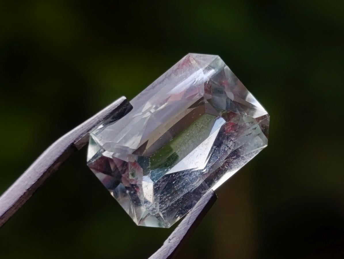 Polished Faceted Triphane Spodumene Green Hiddenite Stone x 1 From Afghanistan