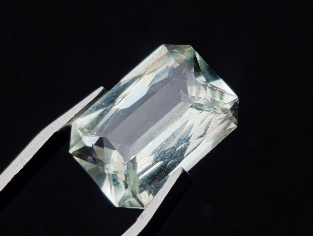 Polished Faceted Triphane Spodumene Green Hiddenite Stone x 1 From Afghanistan