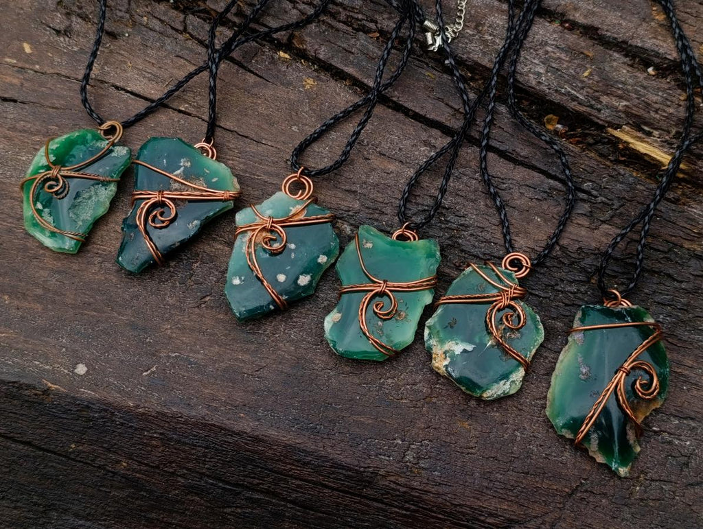 Hand Made Emerald Chrome Mtorolite Chrysoprase Copper Art Necklace - Sold Per Piece - From Zimbabwe