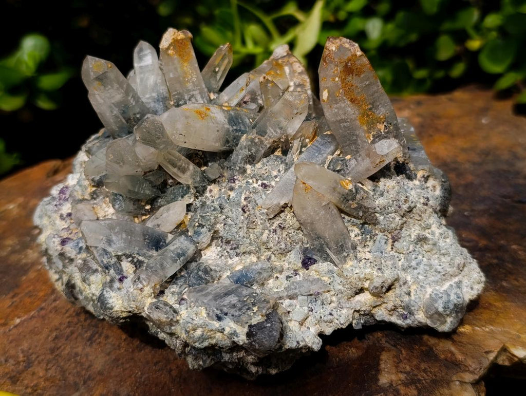 Natural Multi Directional Erongo Mountain Smokey Quartz Cluster with Foitite, Fluorite and Hyalite x 1 From Erongo, Namibia