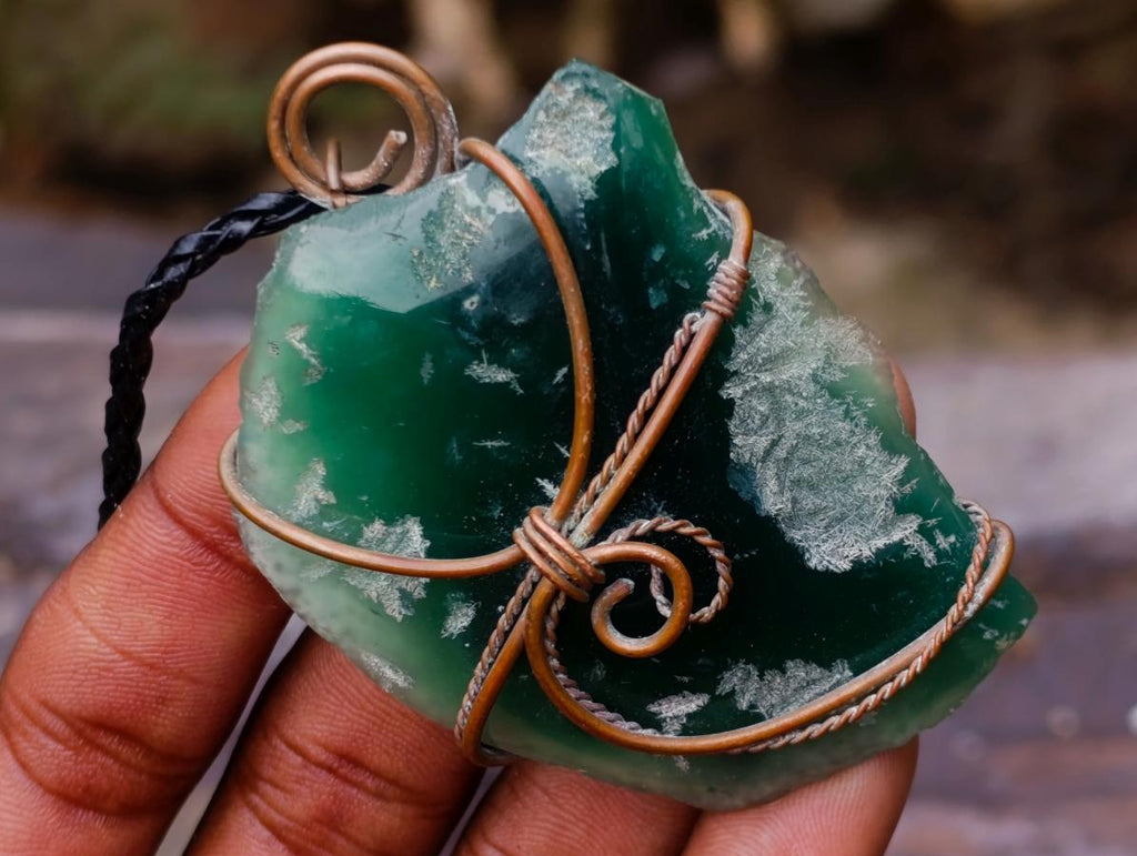 Hand Made Emerald Chrome Mtorolite Chrysoprase Copper Art Necklace - Sold Per Piece - From Zimbabwe