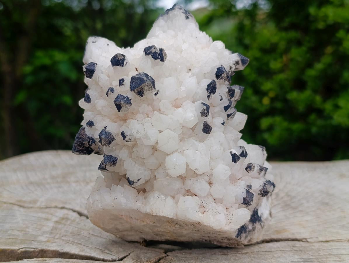 Natural Groovy Spikey Black Tipped Madagascar Candle Quartz Crystal Cluster x 1 From Antsirabe, Madagascar