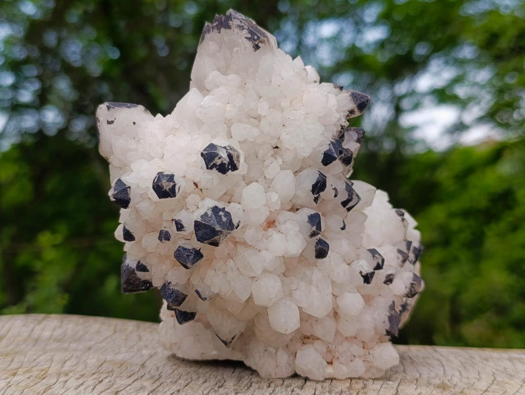 Natural Groovy Spikey Black Tipped Madagascar Candle Quartz Crystal Cluster x 1 From Antsirabe, Madagascar