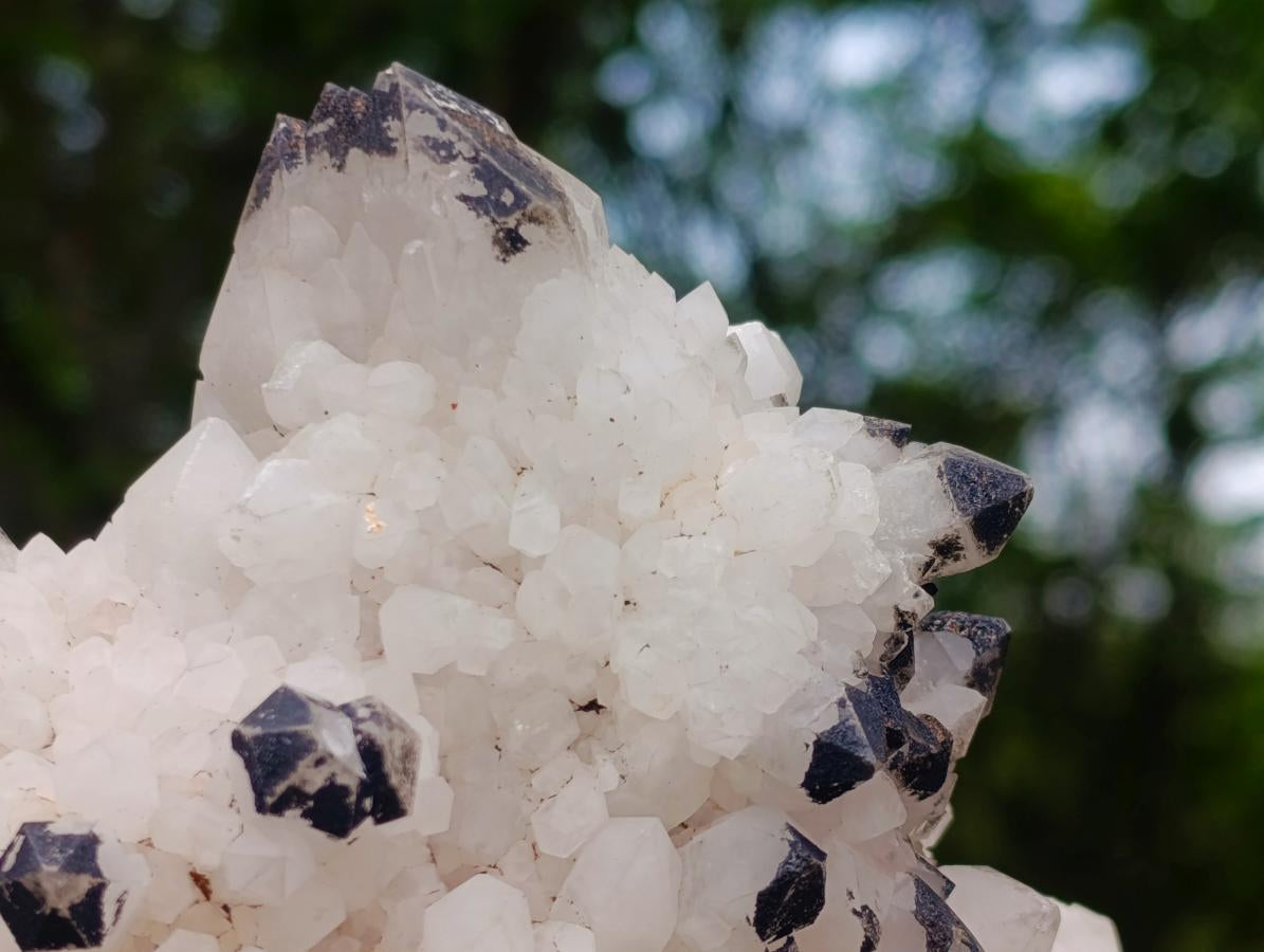 Natural Groovy Spikey Black Tipped Madagascar Candle Quartz Crystal Cluster x 1 From Antsirabe, Madagascar