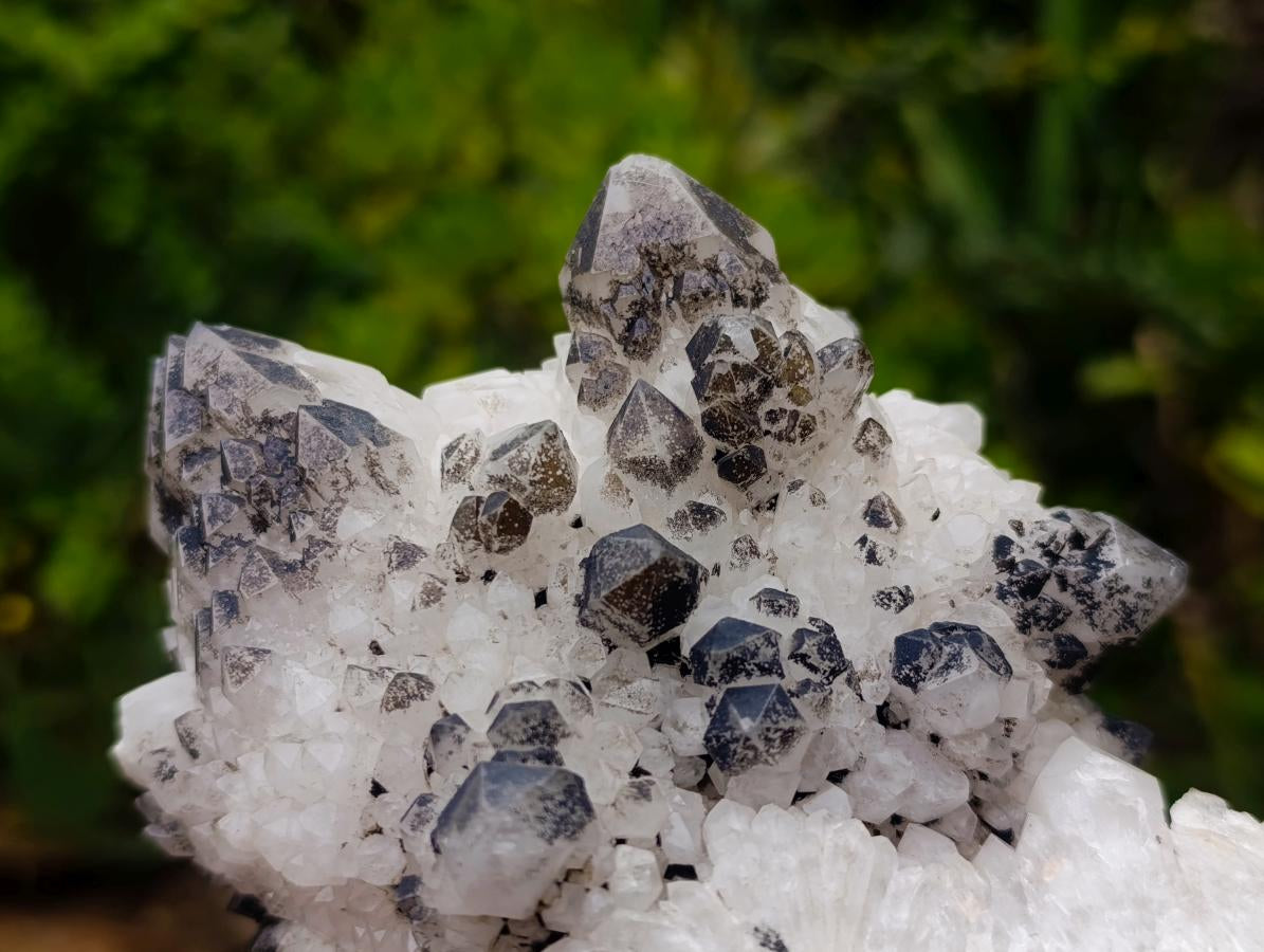 Natural Groovy Spikey Black Tipped Madagascar Candle Quartz Crystal Cluster x 1 From Antsirabe, Madagascar