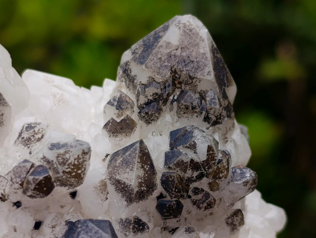 Natural Groovy Spikey Black Tipped Madagascar Candle Quartz Crystal Cluster x 1 From Antsirabe, Madagascar