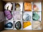 Polished and Natural Mixed Set of 12 African Minerals Crystals Fossils and Gemstones x 1 From Southern Africa